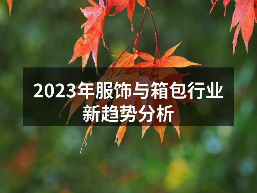 2023年服饰与箱包行业新趋势分析